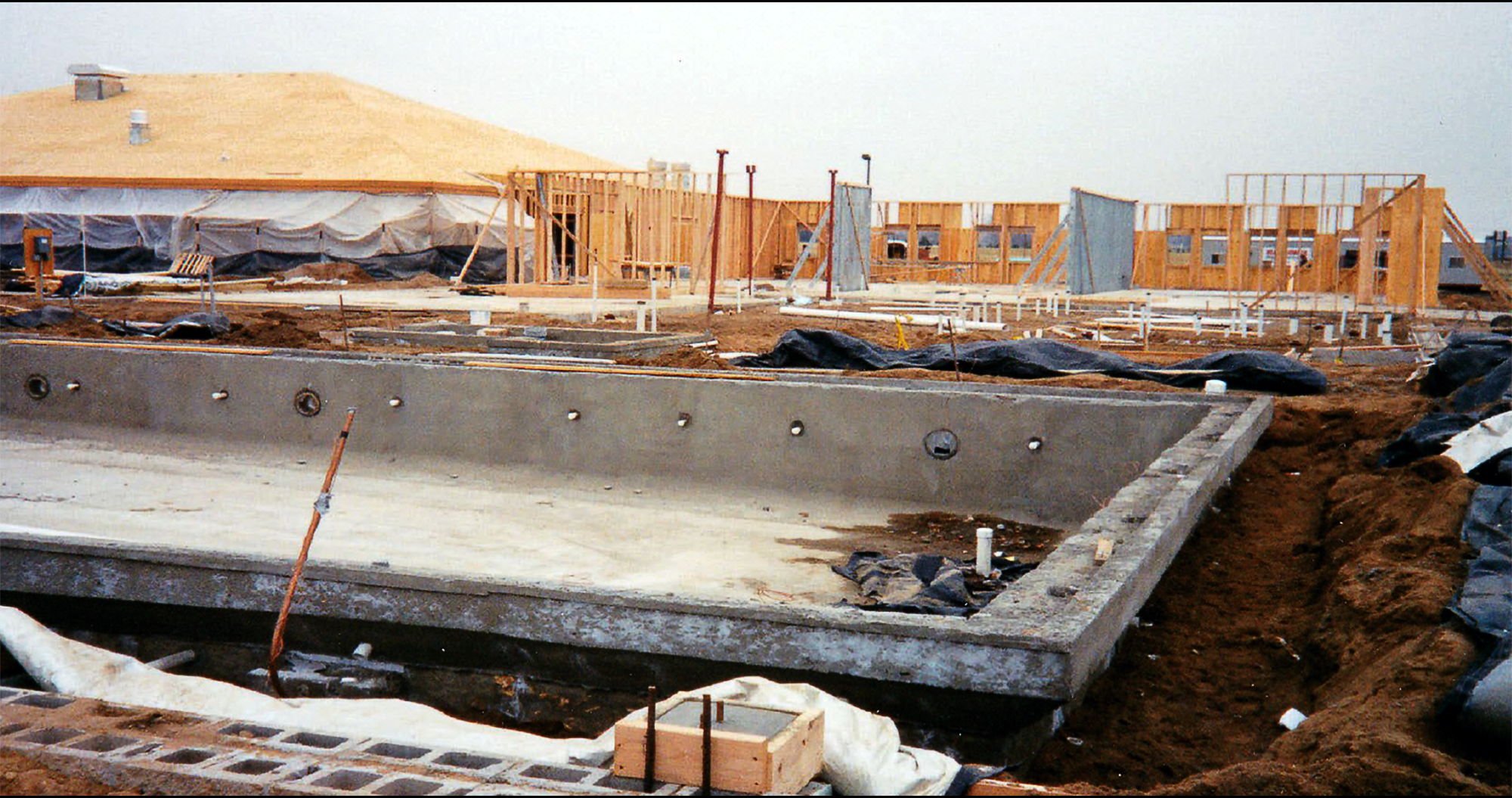 Photo of Senior Center pool during construction