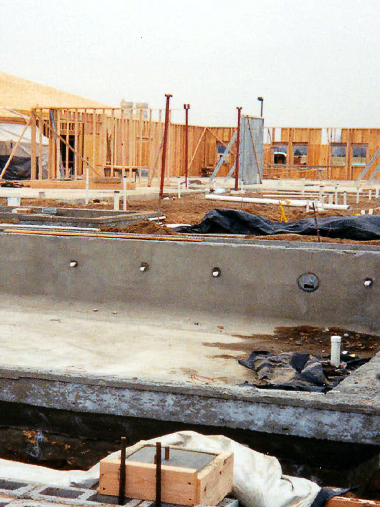 Photo of Senior Center pool during construction
