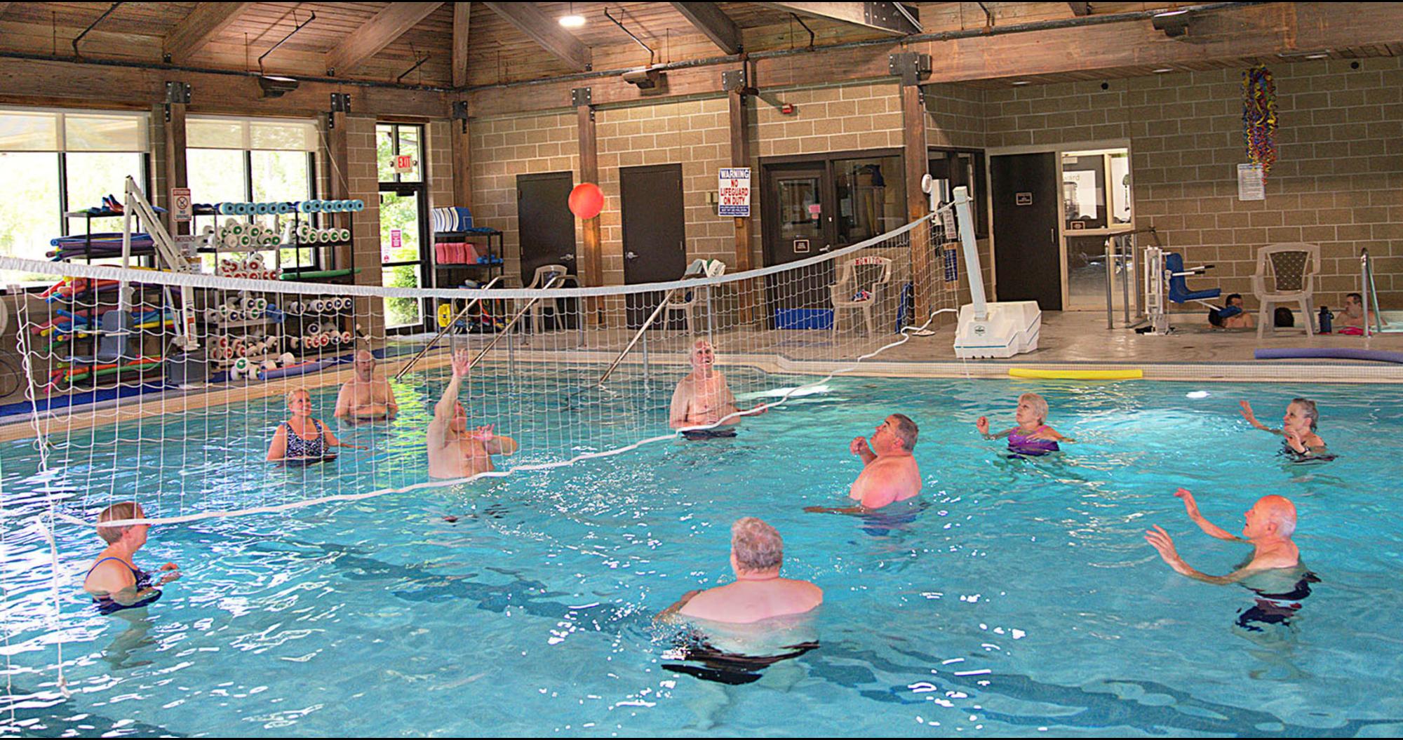 Water volleyball session
